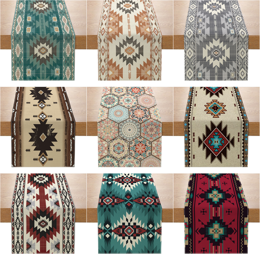 波西米亚风格复古抱枕套桃皮绒印花跨境家居装饰靠枕靠垫民宿沙发详情1