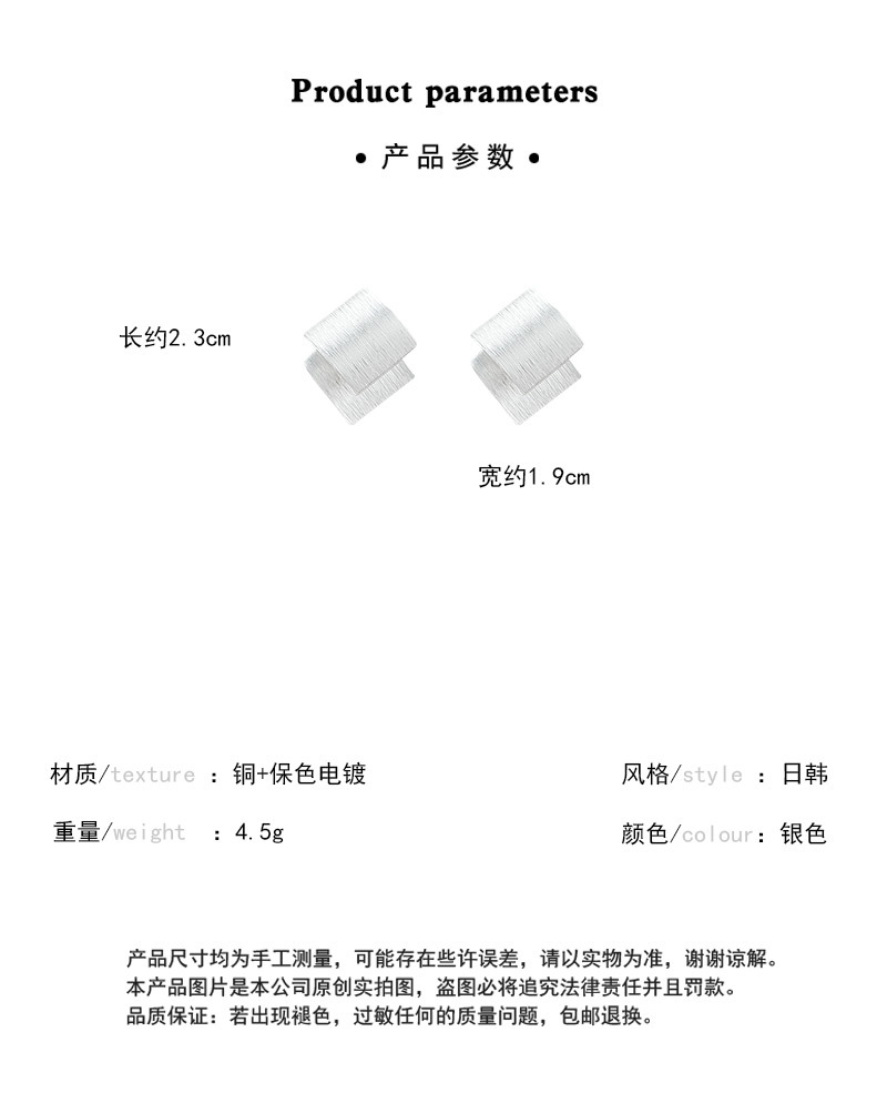 Light luxury and niche design sense, frosted brushed double-layer geometric earrings, simple and versatile for women, elegant stud earrings pic 8