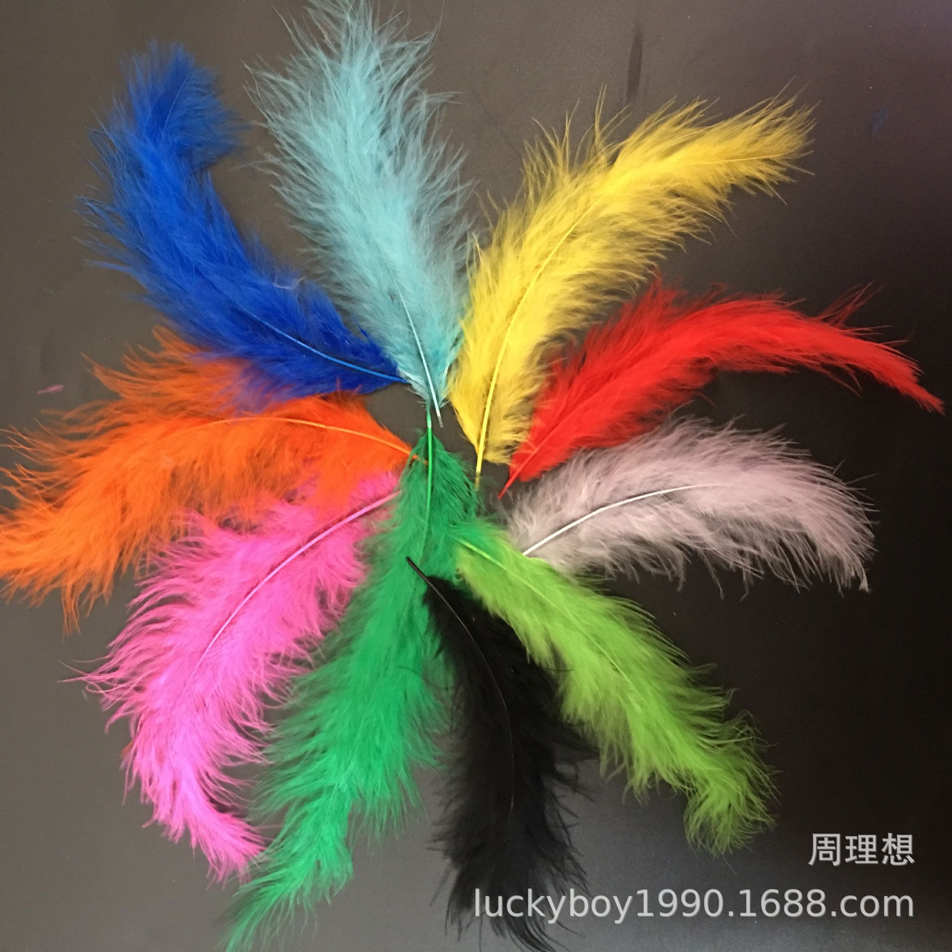 DIY cat teaser filled with fire chicken feather balls and pointed tail fleece, wedding and festival colorful feathers pic 29