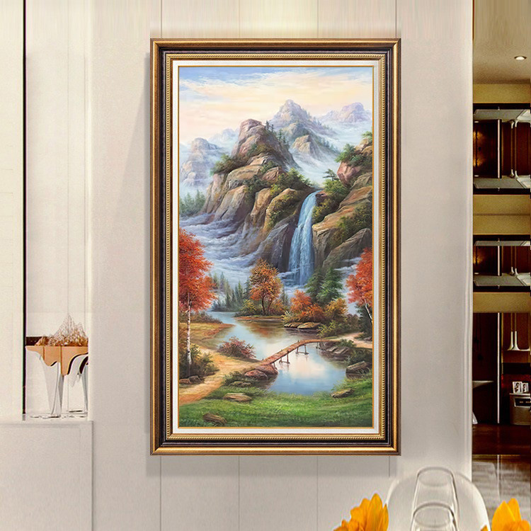 American-style entrance foyer hanging paintings, modern art, European-style vertical corridor and passageway decorative paintings, grand murals, large size pic 17