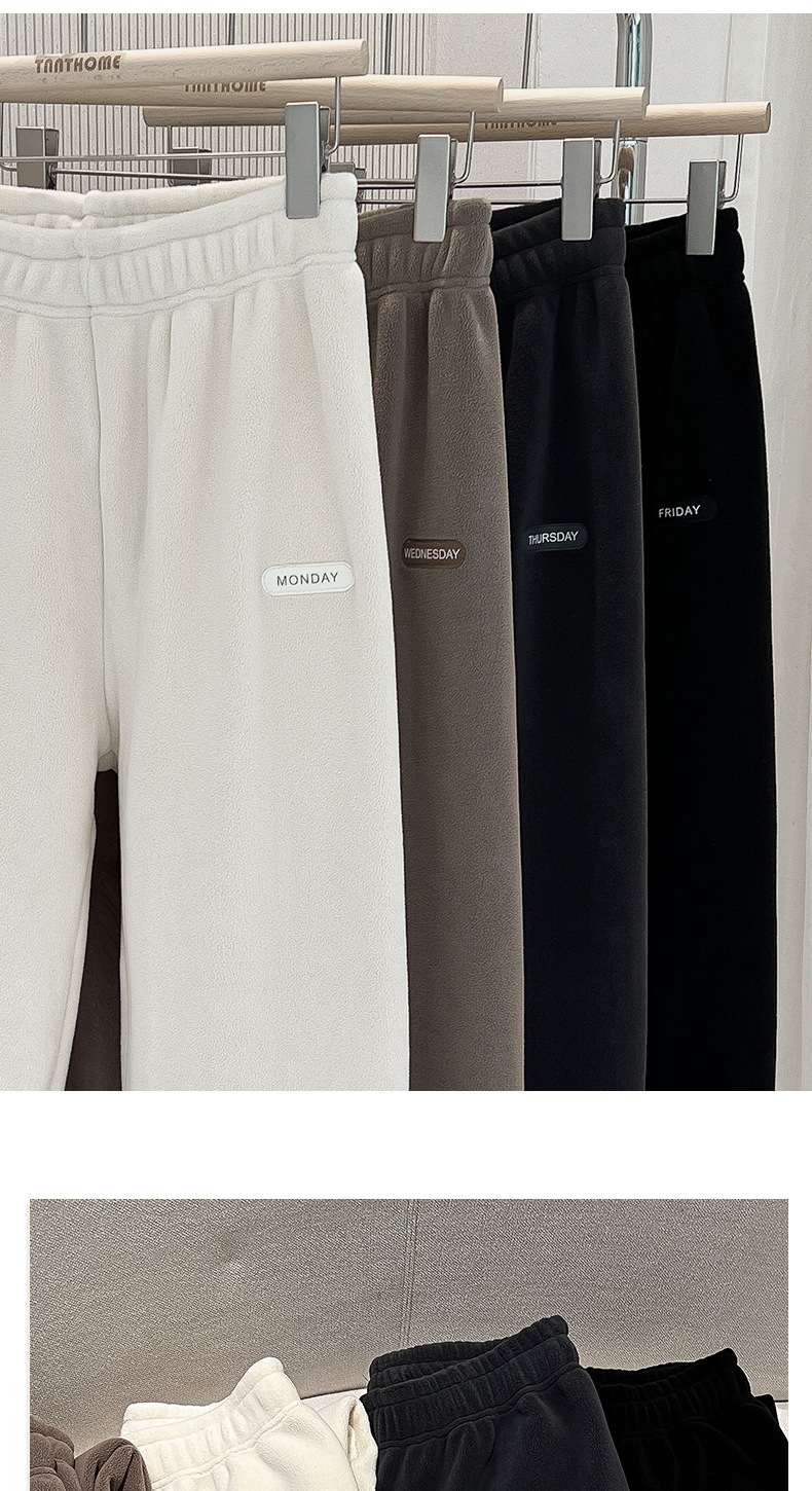 80808#秋冬加厚暖暖裤双面摇粒绒家居裤女可外穿高腰保暖睡裤星期详情18