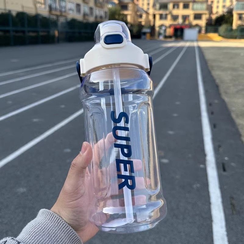 2-liter large-capacity sports water bottle, popular Instagram trendy straw cup with scale, portable and simple, leak-proof and shock-resistant water cup pic 24