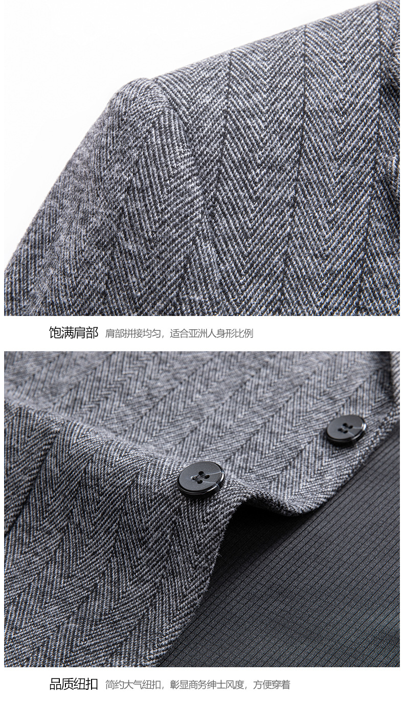 Laishibert autumn and winter knitted woolen woolen suits for young and middle-aged men, small suits for men, slim-fit woolen casual suits pic 48