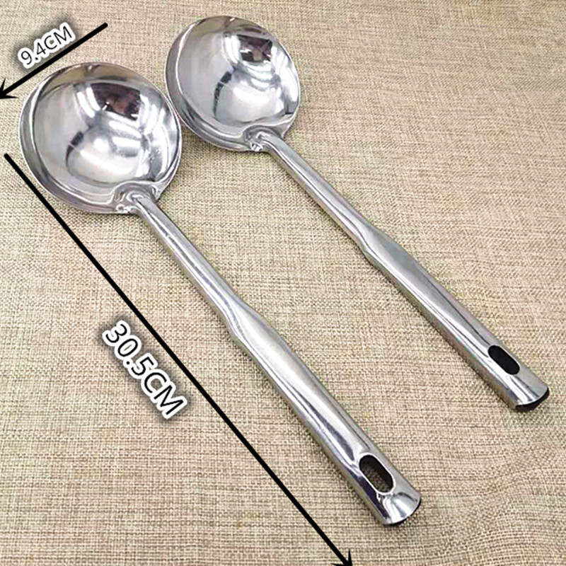 Thickened stainless steel cooking spatula, stir-frying spatula, large rice spoon, thickened long-handled rice spoon, 2-yuan supply pic 6