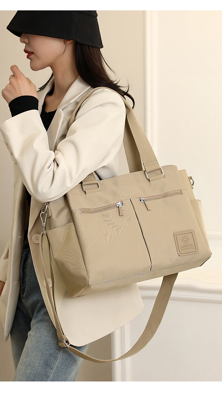 跨境女包大容量休闲尼龙托特包新款轻便单肩多隔层实用斜挎包详情16