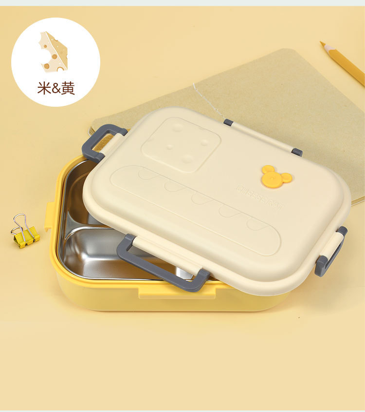 创意新款304不锈钢四扣学生饭盒上班族 三明治保温便当盒带盖套装详情26