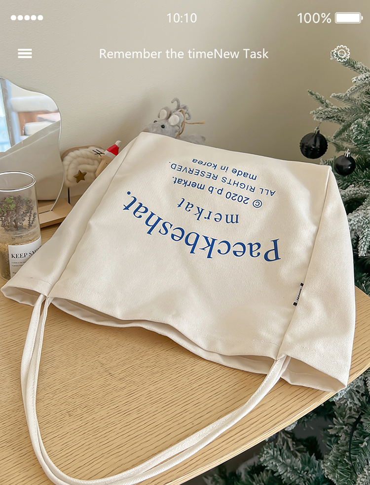 外贸潮流女包 布包新款韩版时尚简约单肩包 字母印花文艺托特包详情14