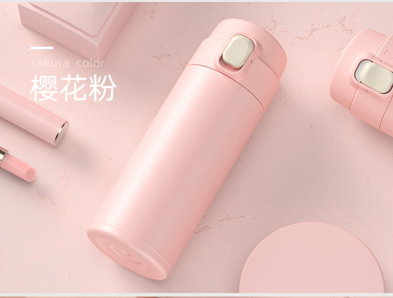 简约弹跳盖保温杯不锈钢时尚304网红水杯商务礼品创意马卡龙杯子详情19