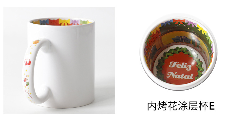 Heat-transferable cups with baked floral Christmas-coated ceramic cups, DIY cups, gifts for festivals pic 20