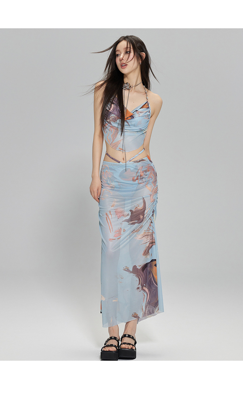 辣妹比基尼泳衣女三件套海边度假长裙小胸聚拢带钢托性感温泉泳装详情10