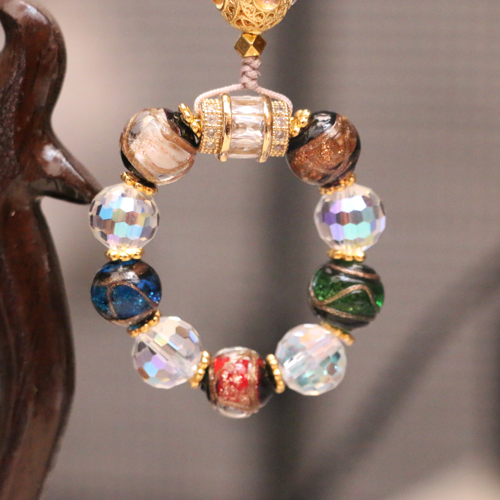 原创库克圆珠桶珠手串单圈手持佛珠念珠手链男女同款文玩饰品详情5