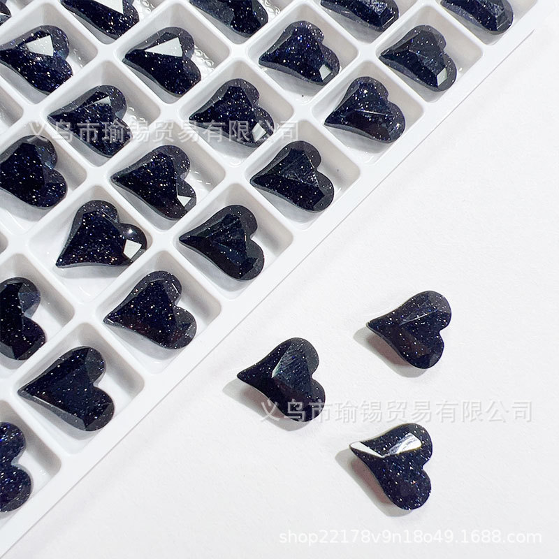 K9高品12X13mm玉面歪心星空透钻饰品Diy美甲配件美拉德桃心梧州钻详情8