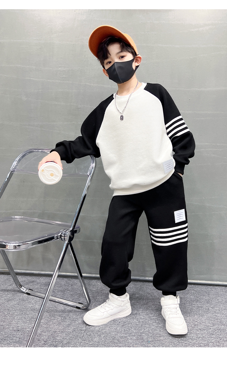 儿童装男童卫衣套装春秋款2024新款春季中大童运动春装男孩帅气潮详情16
