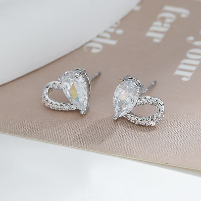 韩国东大门气质耳钉女S925银针小众设计感爱心耳饰品简约百搭耳坠详情9