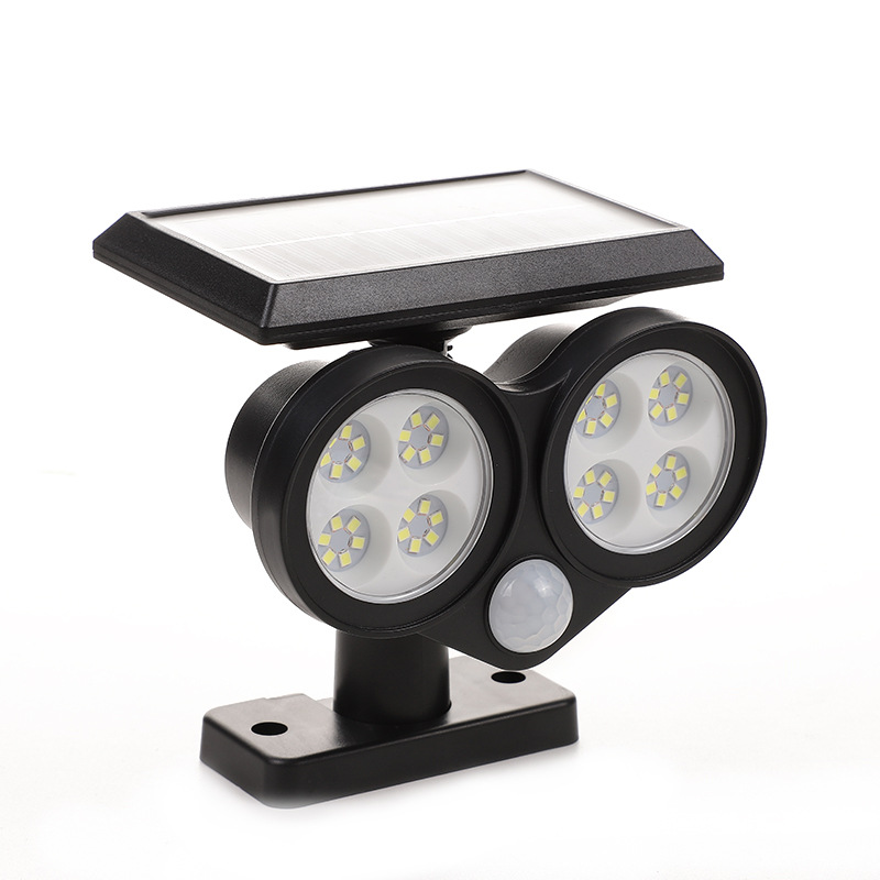 New cross-border solar wall-mounted floor plug dual-purpose lamp, led garden lighting lamp, dual-head outdoor lawn lamp pic 6