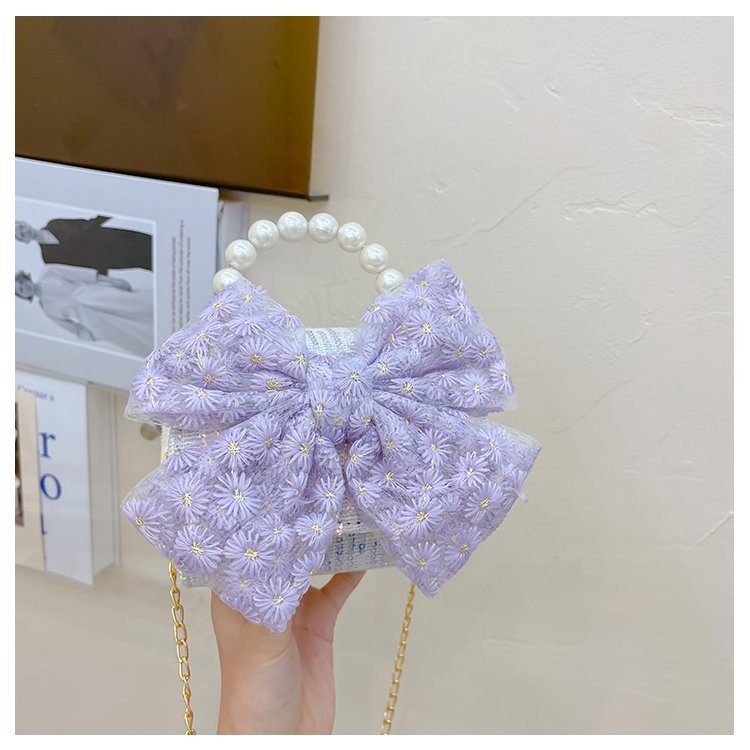 可爱女童斜挎包小香风时尚儿童手提斜背包包公主淑女珍珠包单肩包详情29