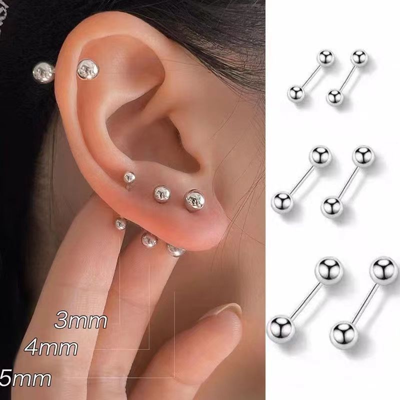 Titanium steel S-shaped nose studs, nose rings, ear studs, simple ear studs, earrings, piercing accessories, S-studs, rotating ear studs pic 3