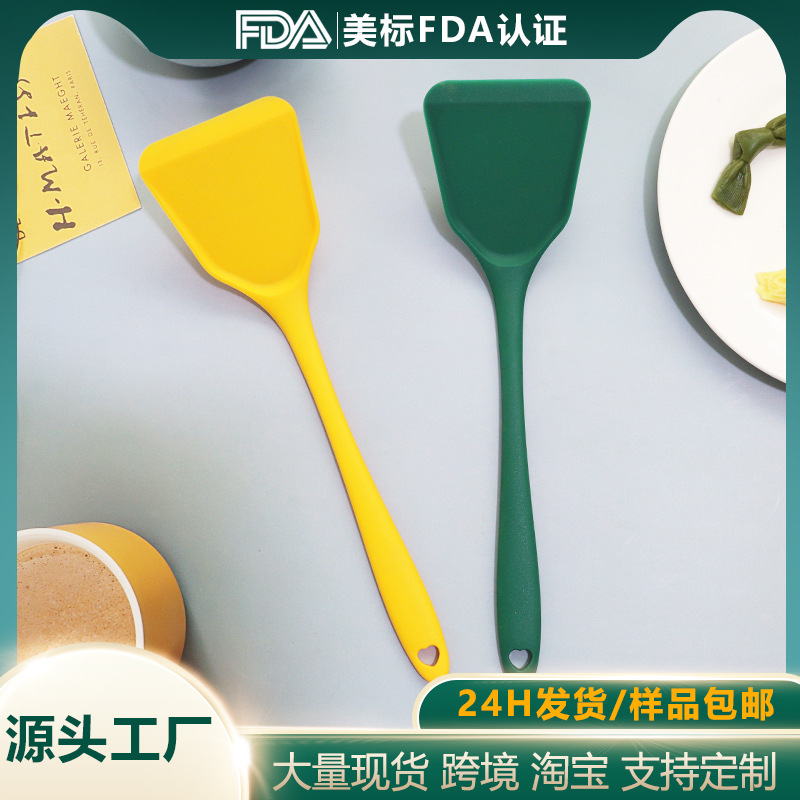 Tamagoyaki silicone spatula, non-stick pan, silicone spatula, double-color handle flat pan, tamagoyaki spatula in stock for wholesale pic 3