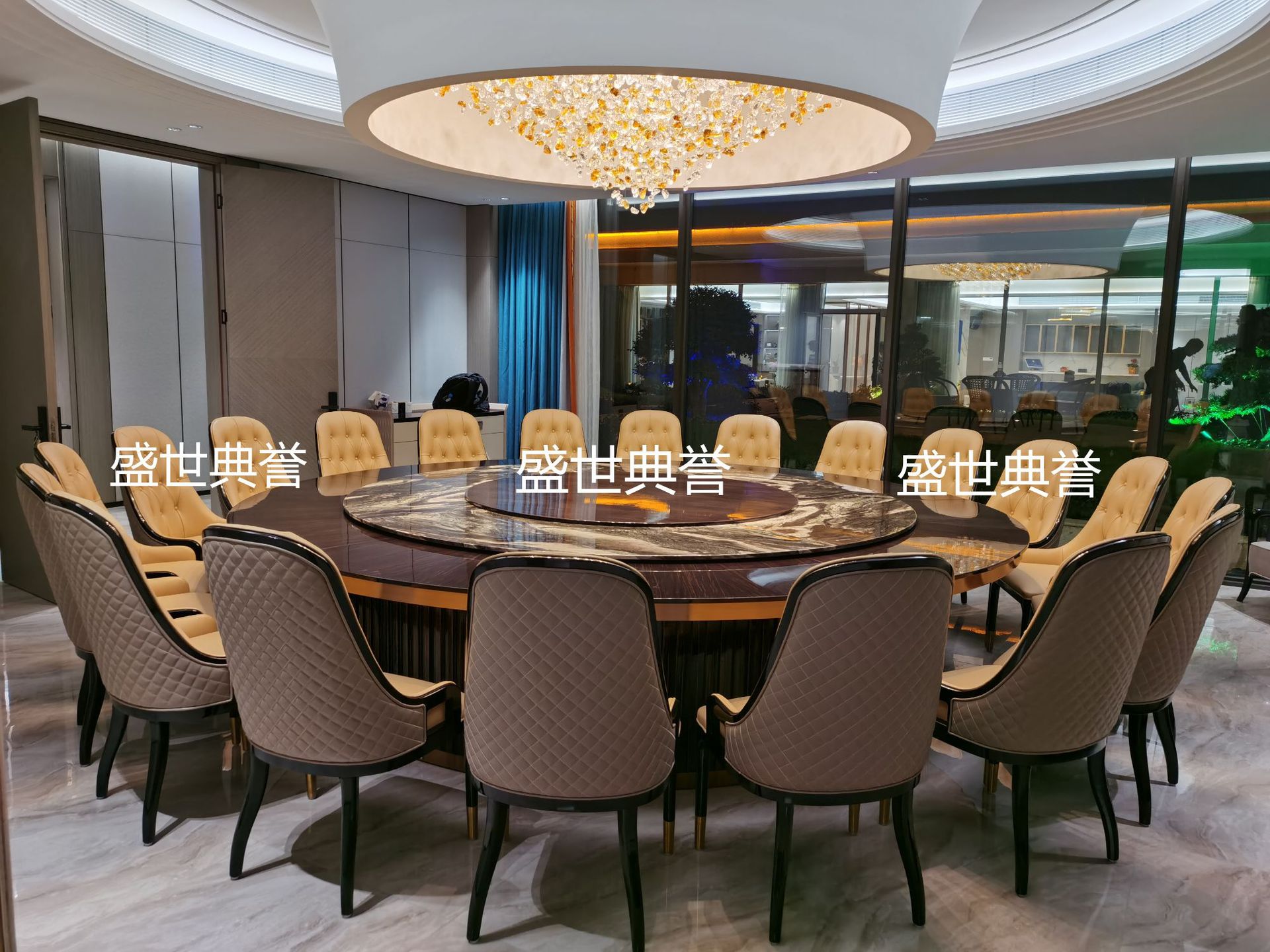 Changsha resort hotel moderno y ligero lujo mesa y silla de madera sólida recepción de club de gama alta silla de paquete suave habitación privada silla de comedor de madera de cera blanca pic 9