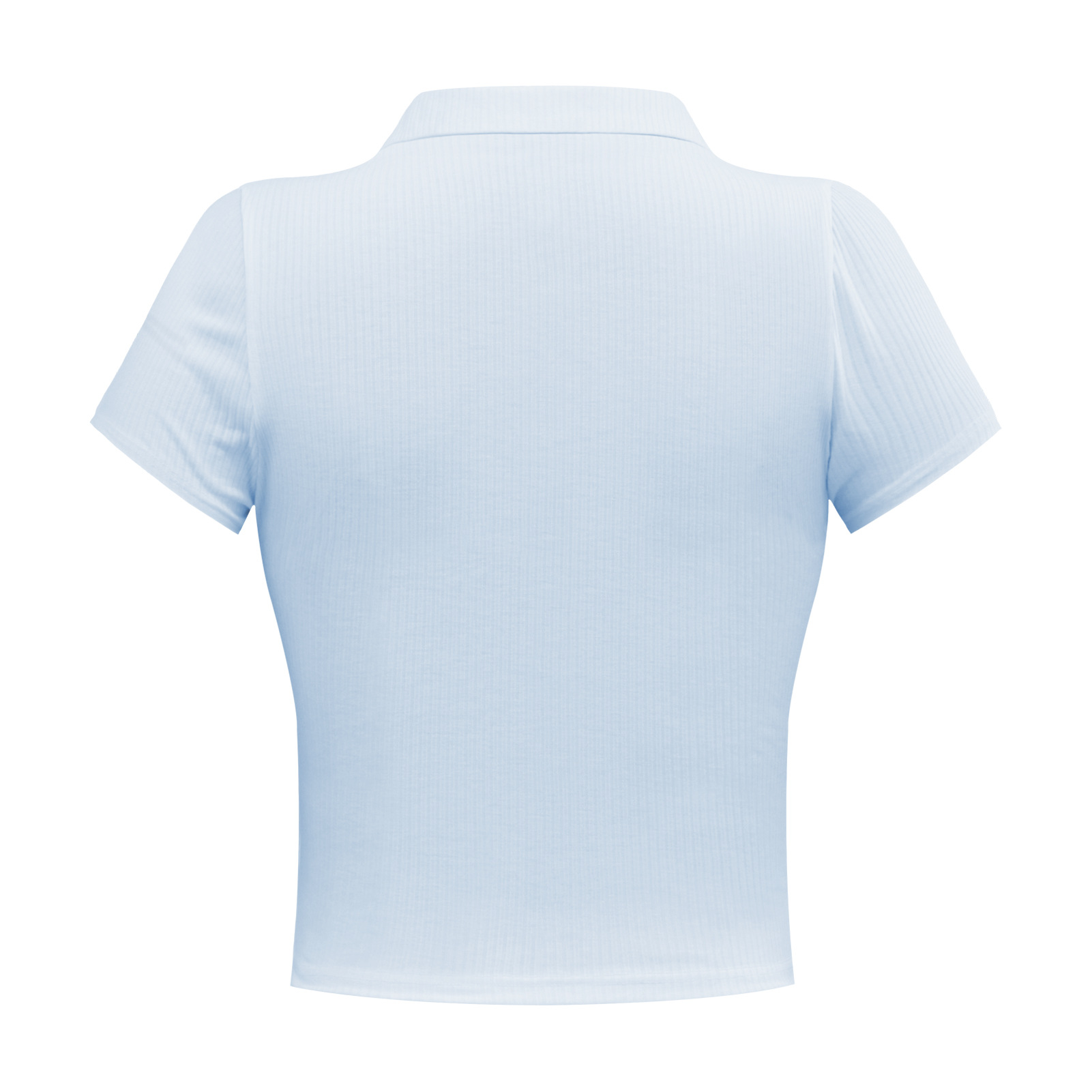 Moda europea y americana verano mujer retro chic recorte de la cintura sudadera corte corto polo manga corta casual camiseta top pic 54