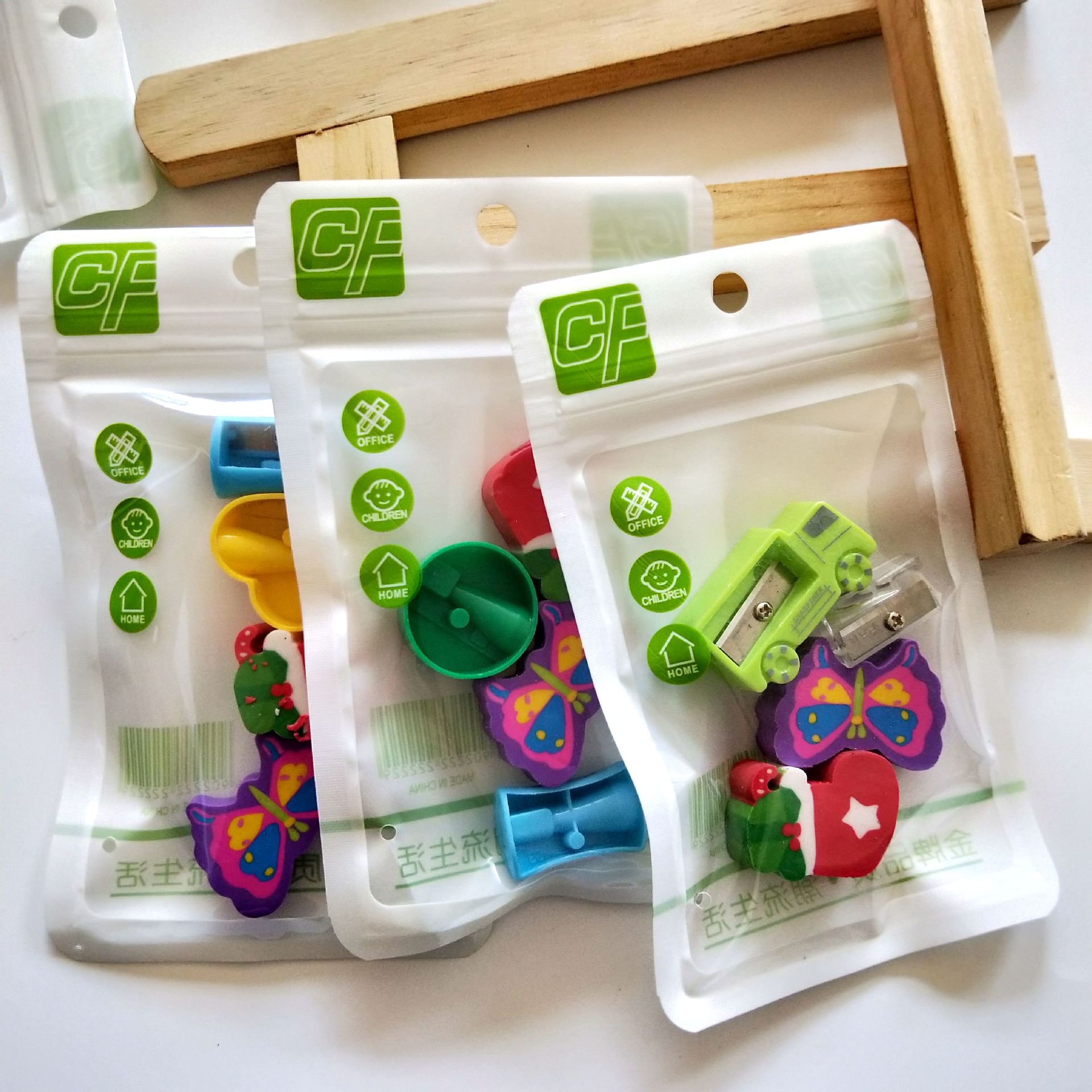 Rubber pencil sharpener sets, school supplies sets, rubber sets, 1-yuan store supplies wholesale pic 2