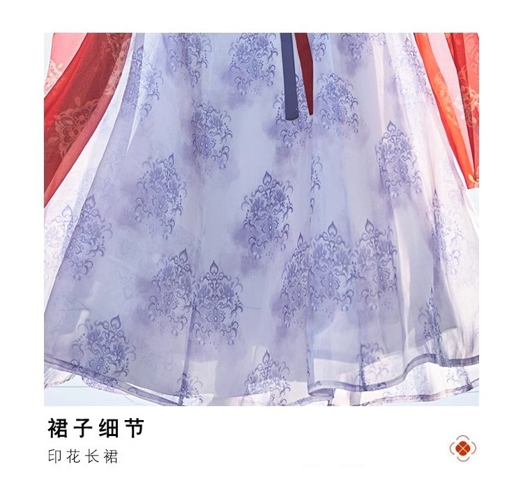 国潮原创唐制汉服【不晚】唐制复原款齐胸胸襦裙国风刺绣春夏款青花瓷详情5