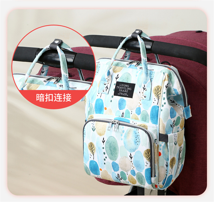 Wholesale of new mom bags, large-capacity waterproof double-shoulder baby bags with baby bottles and diapers, ultra-light mom baby bags pic 14