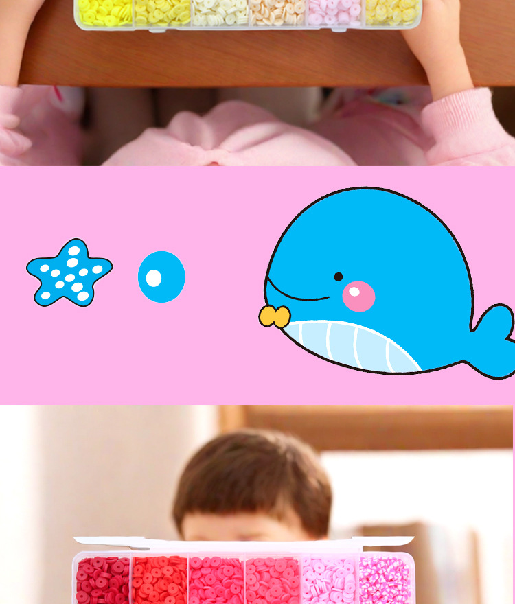 软陶片串珠单色6mm 首饰制作DIY手链项链饰品配件24格软陶片盒装详情8