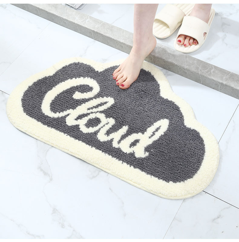 Simple Cloud Super Fiber bathroom, water-absorbing and anti-slip floor mat, home bedroom entrance mat pic 11