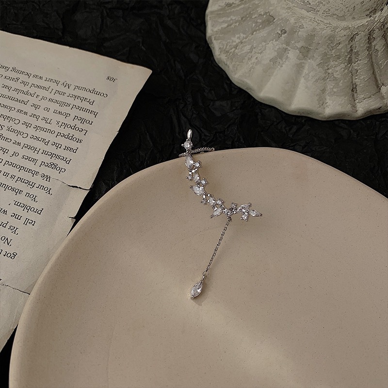 银色气质流苏耳骨夹无耳洞一体式耳钉耳夹小众设计高级潮耳环耳饰详情19