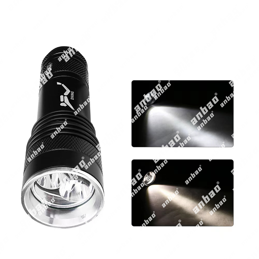 Rechargeable flashlight, professional operation high-intensity searchlight, aluminum alloy portable work light pic 5
