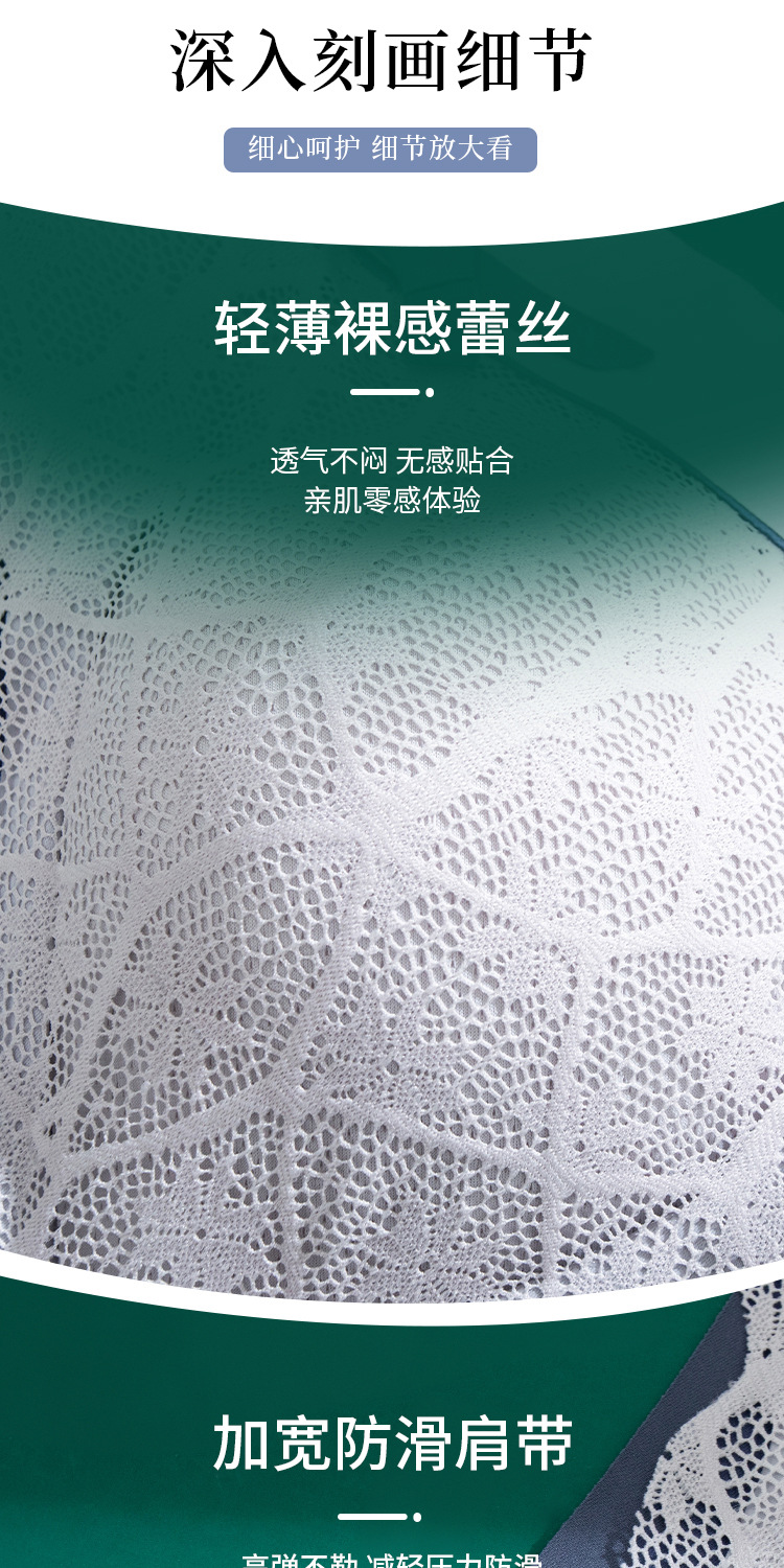 大码文胸200斤m高弹无痕蕾丝内衣女无钢圈防下垂运动睡眠薄款胸罩详情15