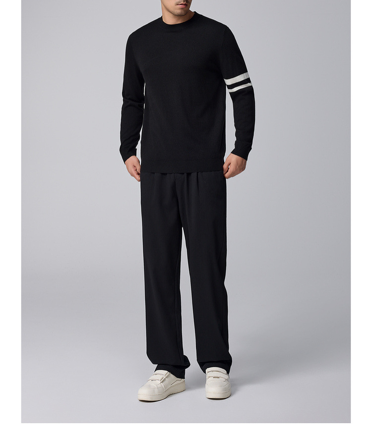 墨麦客男装条纹撞色打底羊毛衫男2024冬季新款简约男士毛衣20810详情25