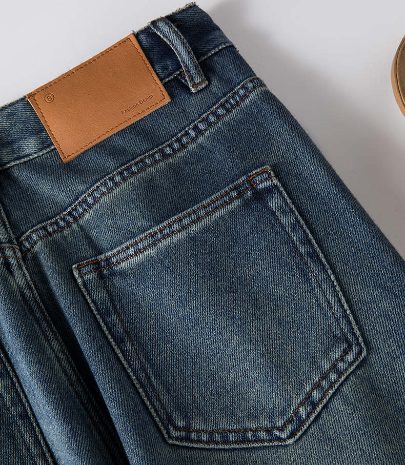 High-waisted straight-leg jeans for women, Spring 2023 new style, loose, slimming, drape, retro and nostalgic, floor-length wide-leg pants pic 30