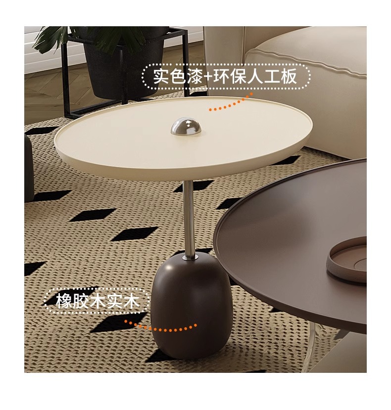 奶油风圆形茶几小户型客厅家用简约现代小红书同款法式亚克力茶几详情12