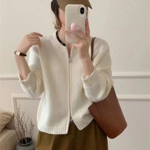 Retro checkered knitted skirt for women, new autumn and winter style, high-waisted, slimming, mid-length A-line skirt, woolen hip-hugging skirt pic 5