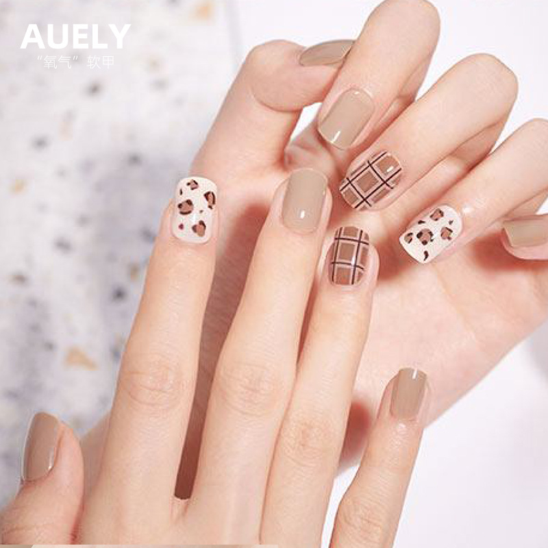 Wholesale of 30 pieces of wearable nail plates, wearable nail art plates, short nail art patches, jelly false nail patches, exclusively for export pic 10