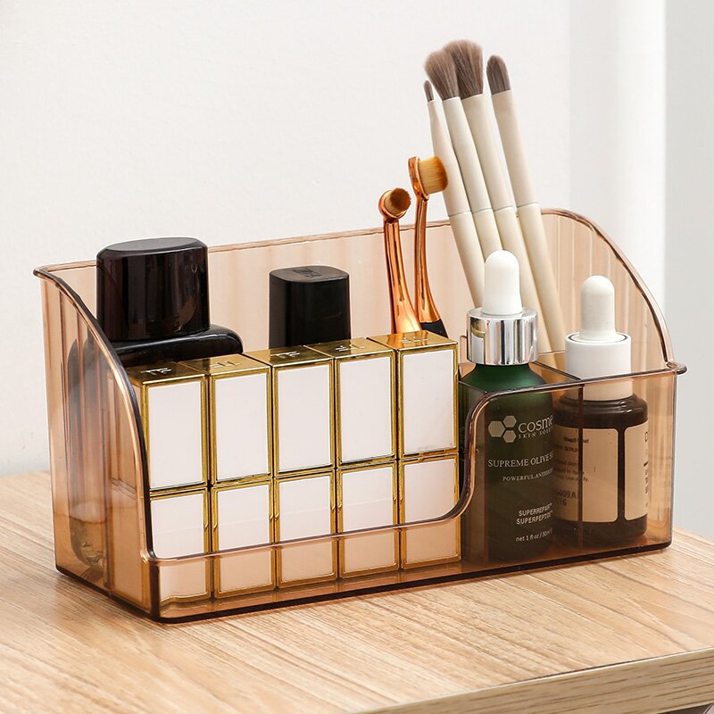 Light luxury multi-cell division desktop cosmetics storage box acrylic rectangular finishing box dresser skin care products pic 24