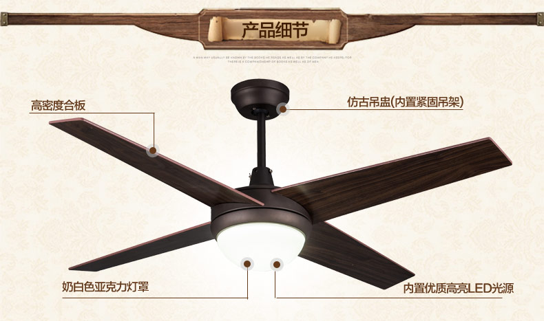 Inicio con lámpara ventilador de techo lámpara de comedor lámpara de sala de estar estilo europeo antiguo retro ventilador eléctrico de control remoto lámpara de techo pic 13