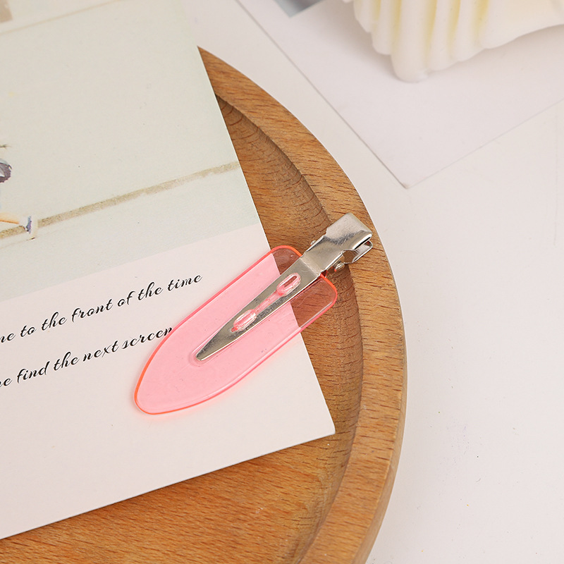 爆款甜美网红糖果色透明无痕发夹超闪充粉冲浪板发卡刘海碎发边夹详情18