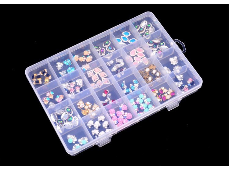Nail art accessory storage box, 24-compartment transparent color accessory storage box, nail art shop tools shanilak pic 6