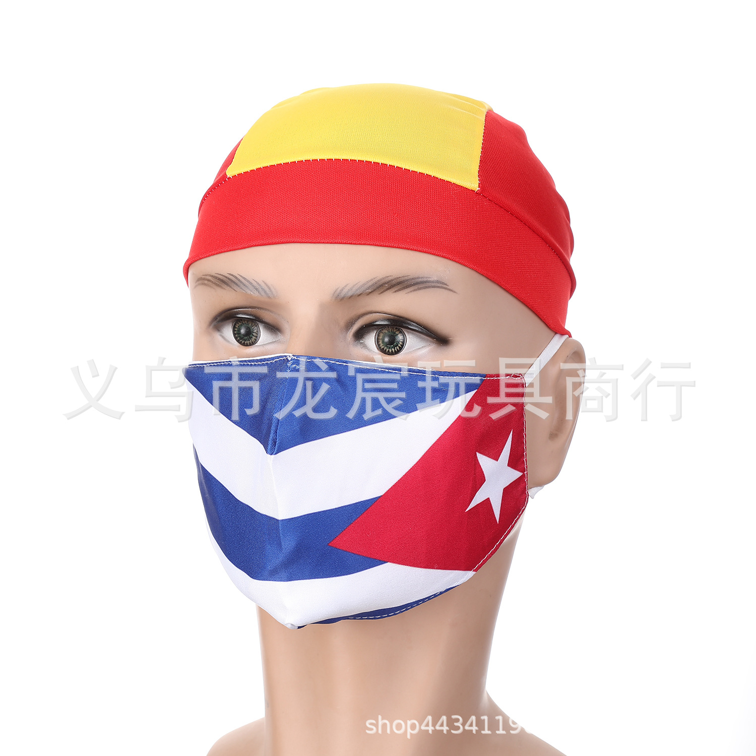 跨境亚马逊透气布口罩棉质时尚成人防尘水洗防晒旗帜口罩挂耳批发详情5