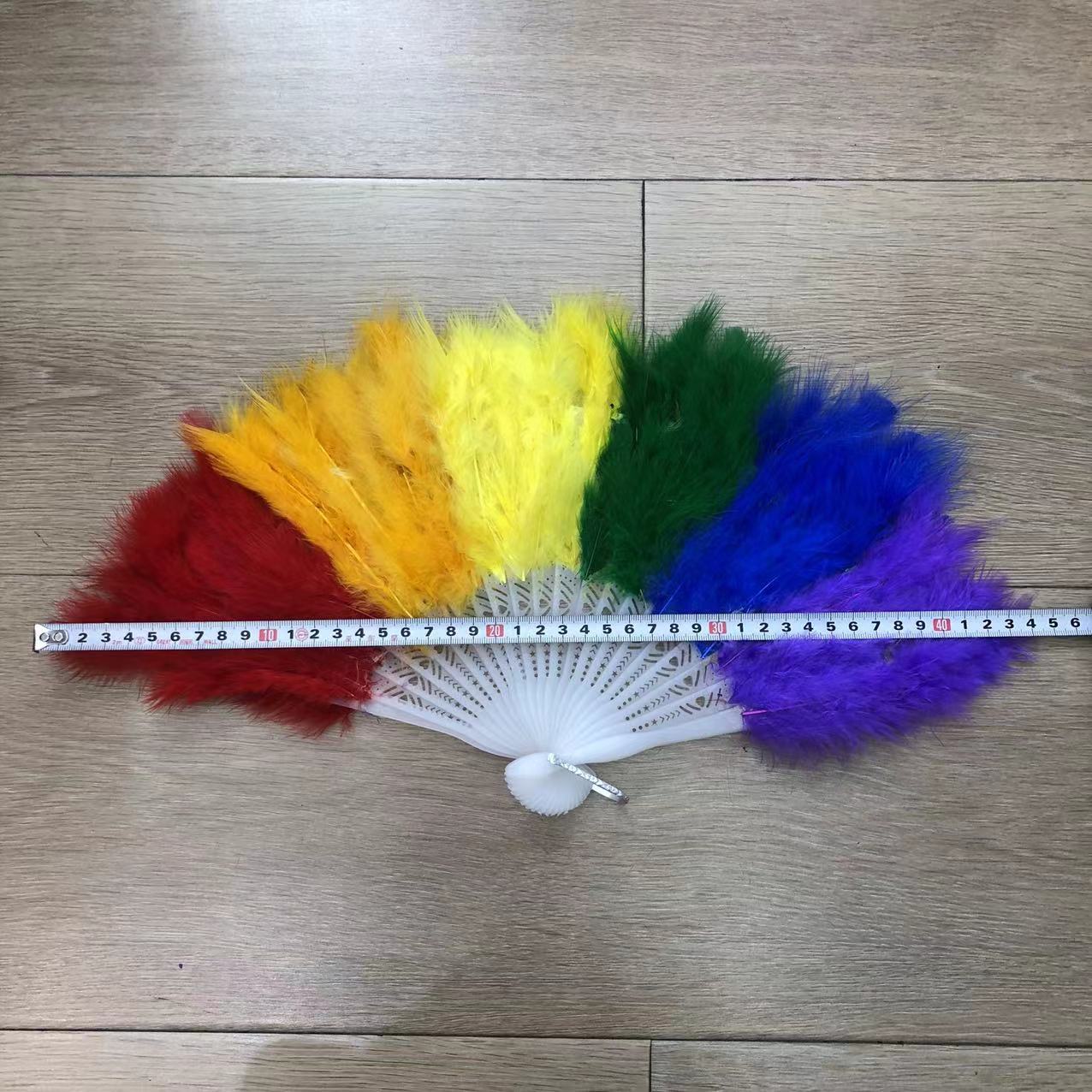 Wholesale of party feather fans, 21 pieces of colorful feather fans, performance stage, opera performance, square dance, fire chicken feather fans pic 5