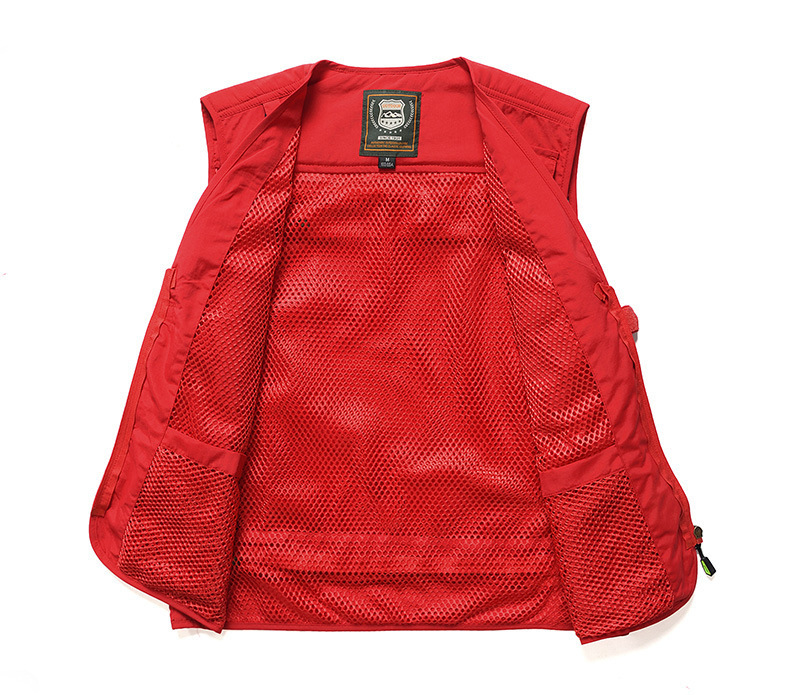 工装跨境透气坎肩马甲定制男士摄影多口袋钓鱼安全反光背心印logo详情22