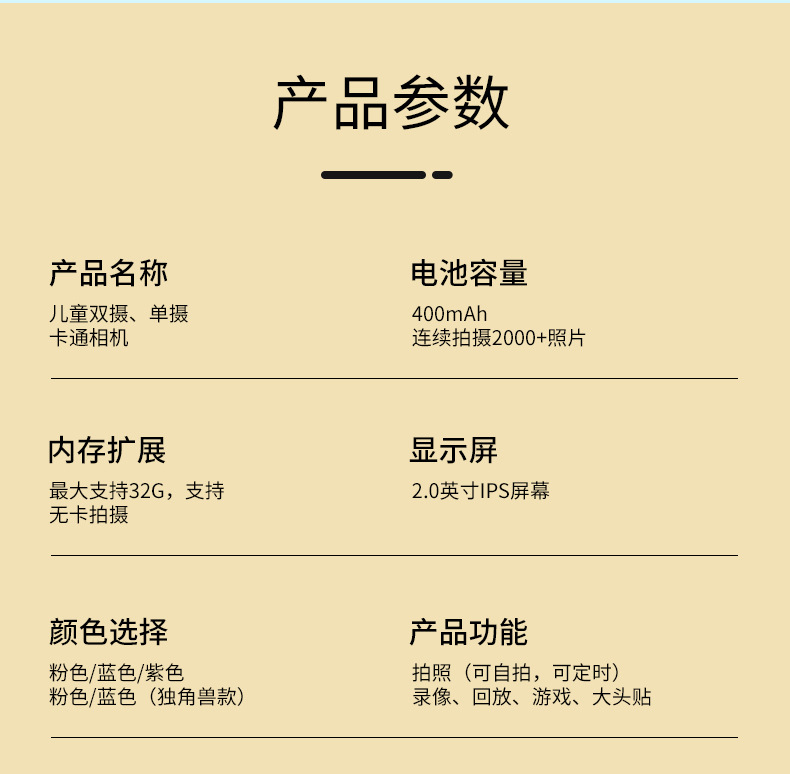 跨境D11儿童相机米奇迷你卡通玩具数码照相机高清拍照单反礼物详情10