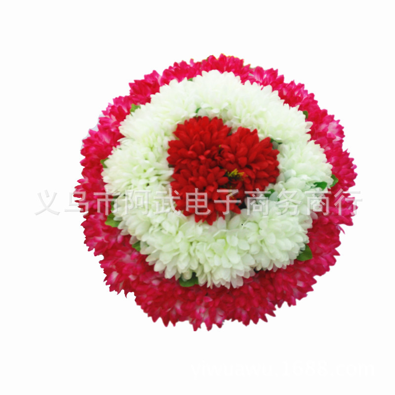Wholesale of round potted flowers, scene simulation green plants, decorative flower art and ornaments for visiting graves and paying respects during the Qingming Festival pic 1