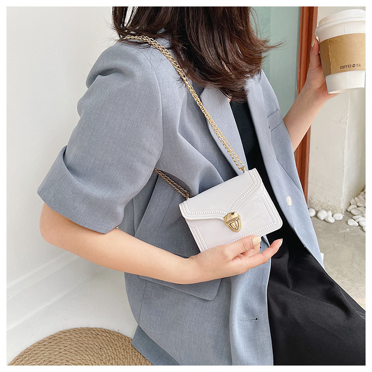 2021夏季新款PVC果冻包mini时尚花边小方包化妆包单肩斜挎ins女包详情17