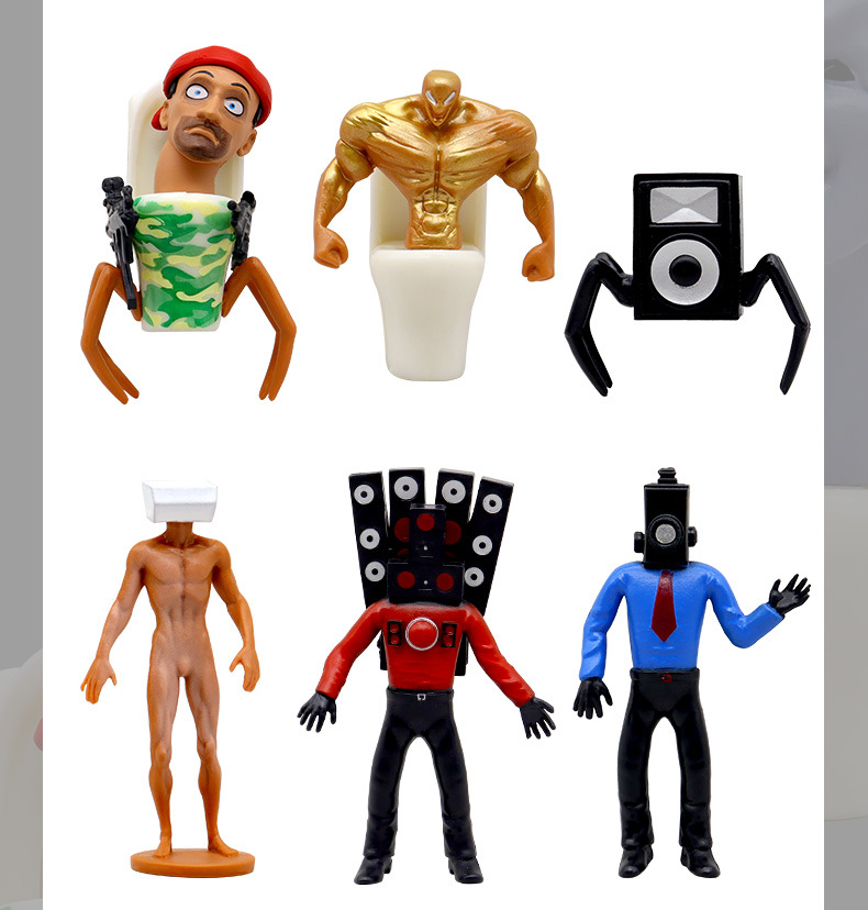 Wholesale and consignment of parody game Toilet Man Battle, Surveillance Man, sound Man model figurines, desktop ornaments and sets pic 3
