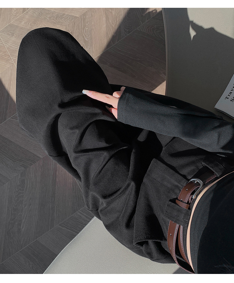 法式八分九分天丝棉阔腿牛仔裤女秋季新款小个子宽松显瘦直筒裤详情60