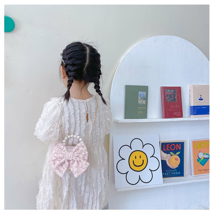 可爱女童斜挎包小香风时尚儿童手提斜背包包公主淑女珍珠包单肩包详情23